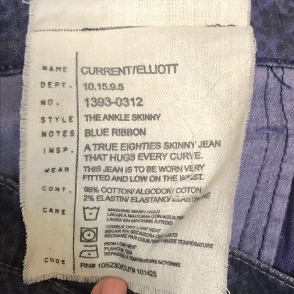 Current Elliott purple snake print Jeans Size 25